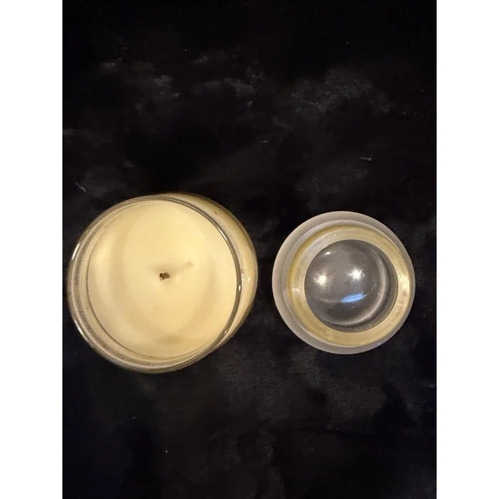 White Barn Candle Co. Creamy Nutmeg Frosted Lid Jar Candle Vintage Discontinued